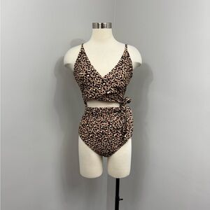 Aerie Brown Animal Print‎ One Piece Swimsuit